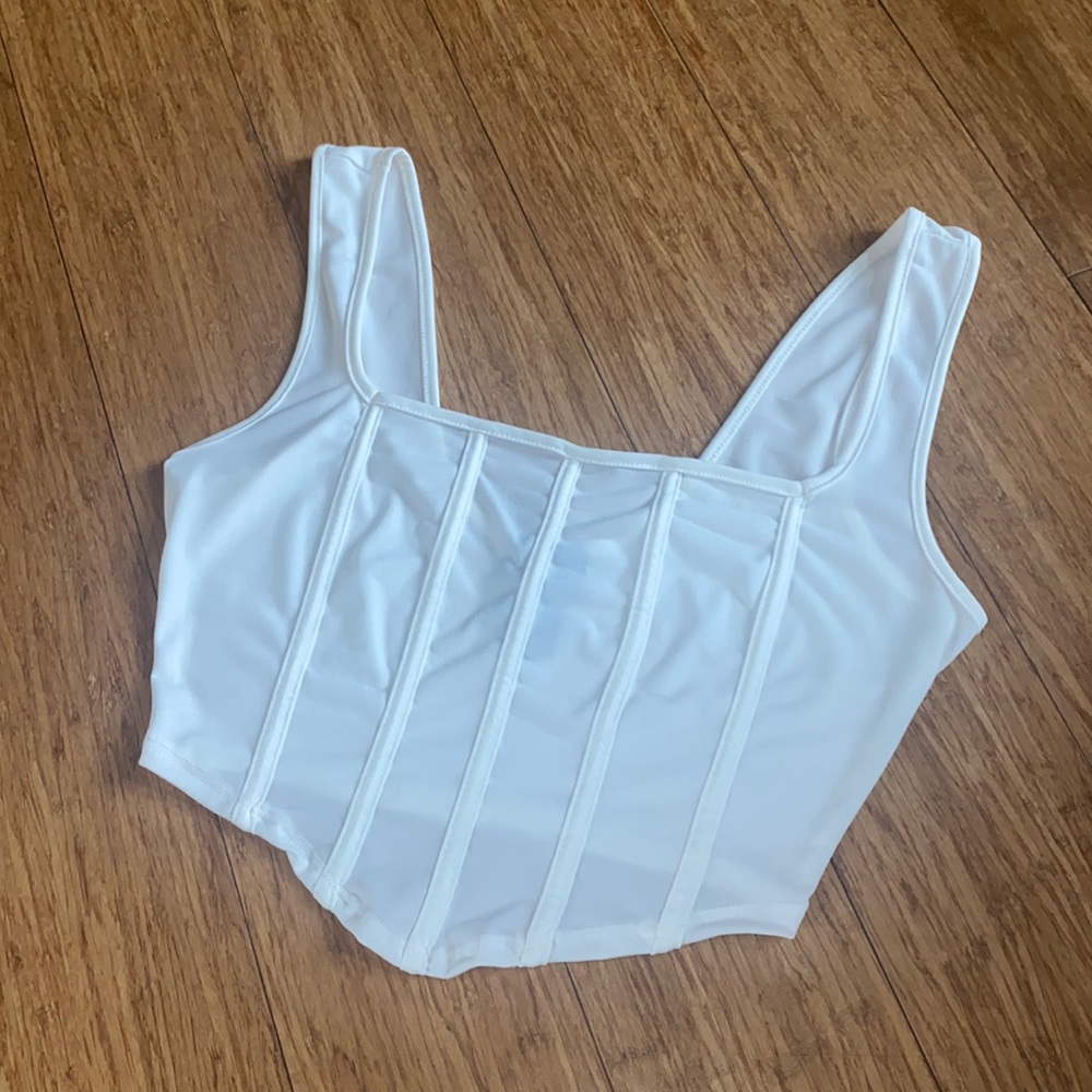 adorable white corset style top